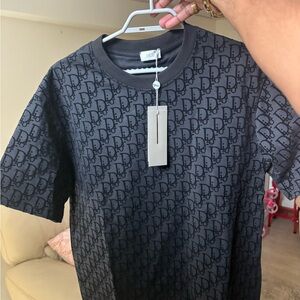 Christian Dior Black All-Over Monogram Short Sleeve Tee